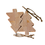 Набор деревянных елочных украшений в форме новогодней елки