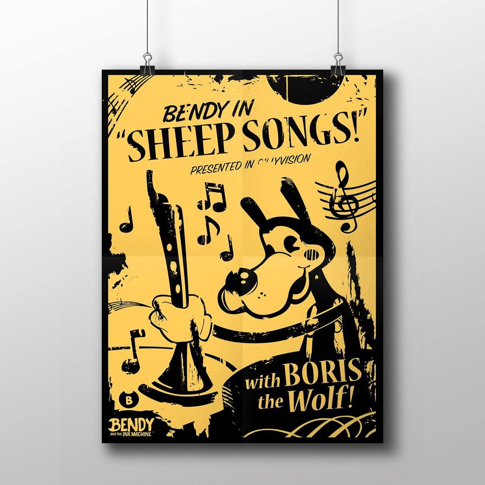 Плакат &quot;BENDY IN SHEEP SONGS!&quot;