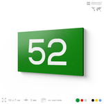 Табличка с номером 52 на дверь квартиры, для офиса, кабинета, аудитории, склада, зеленая 120х70 мм, Айдентика Технолоджи