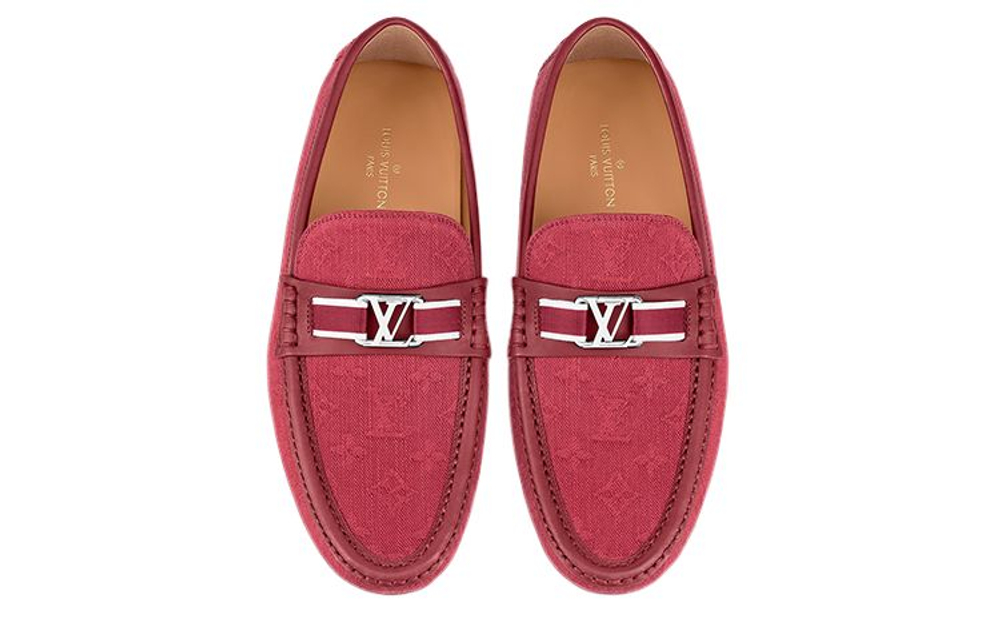 LOUIS VUITTON Hockenheim Gommino Loafers Men"s Red