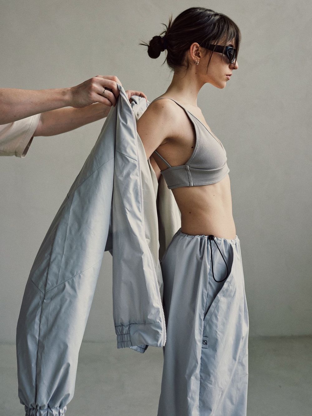 Топ One Two Hailey Drizzle серый