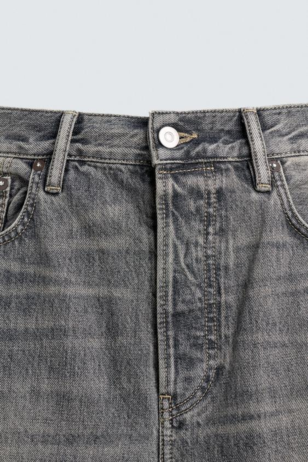 ZARA ДЖИНСЫ RELAXED STRAIGHT FIT - LIMITED EDITION, СЕРЫЙ