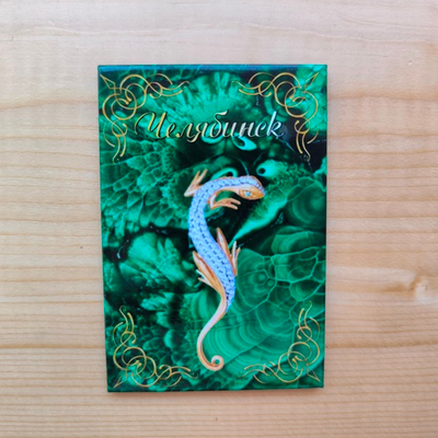 Магнит Челябинск Ящерка закатной 80*53 мм №0014