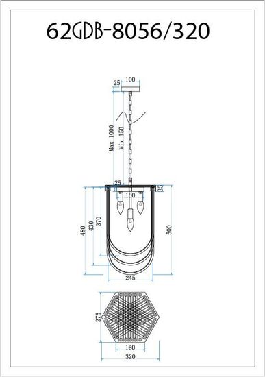 62GDM-8056-320 Люстра Marino S d32см h50см
