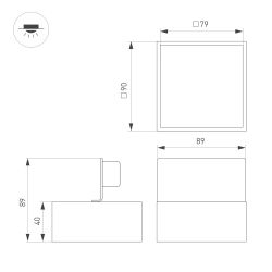 Светильник DL-GRIGLIATO-S90x90-6W Warm3000 (BK, 90 deg, 230) (Arlight, IP40 Металл, 5 лет) 047045