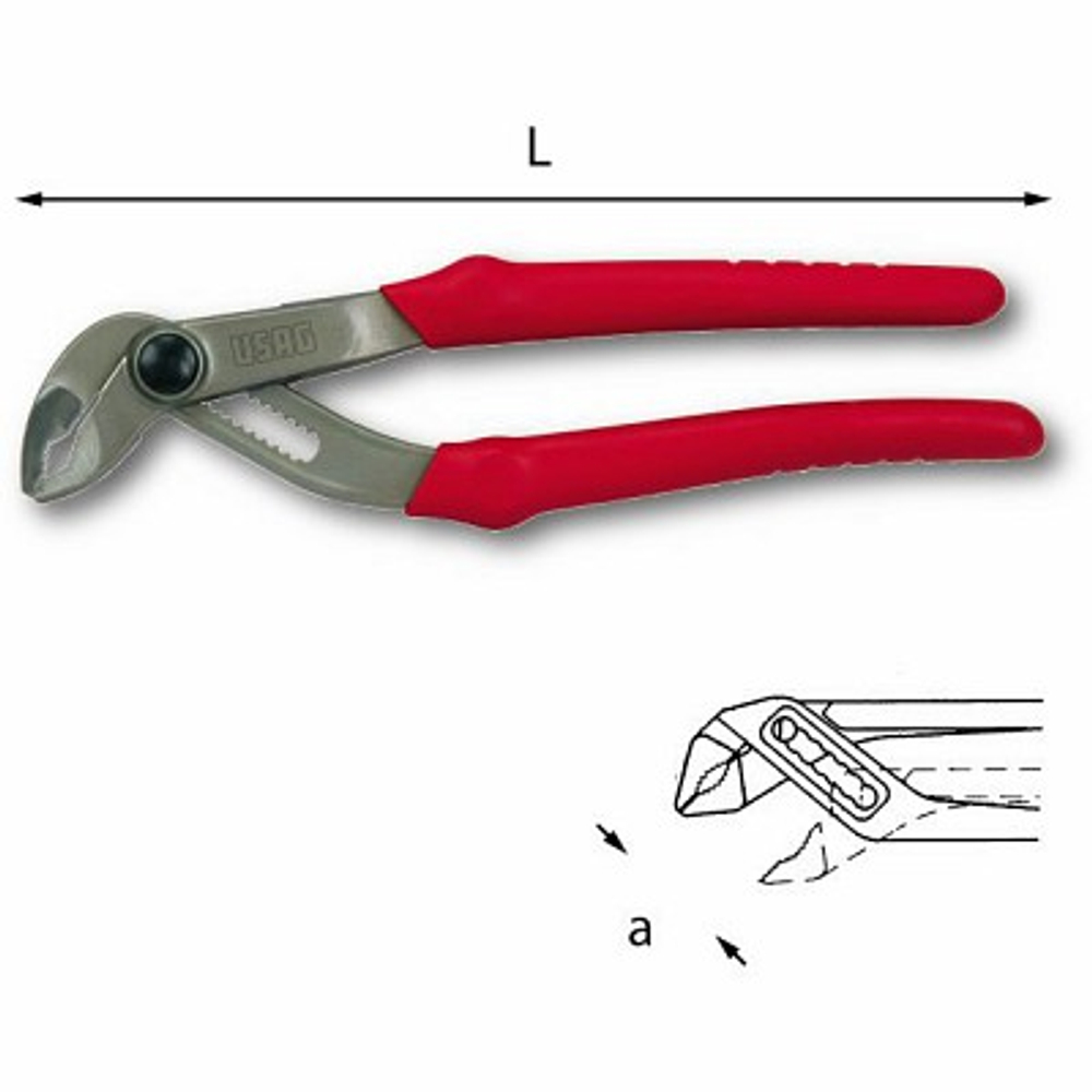 180 B Полуавтоматические переставные клещи, длина 180 мм, USAG (Италия)