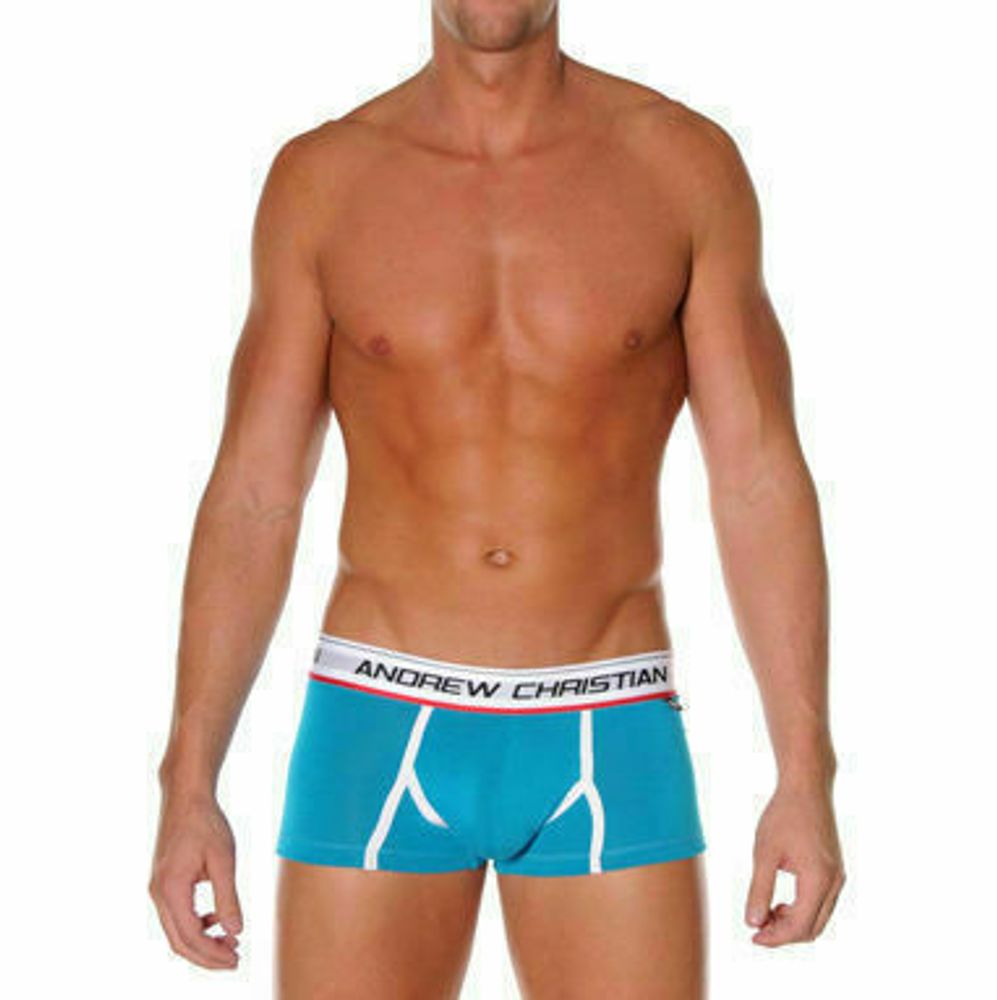 Мужские трусы хипсы бирюзовые Andrew Christian Coolflex Boxer Show It Aqua