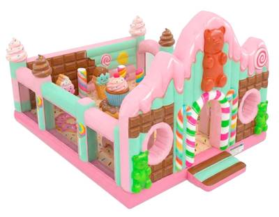 Коммерческий надувной батут «Мир сладостей» 9,9×7,4×5,0 м