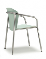 Кресло деревянное Scab Design Finn Metal Wood, матовый никель, бук матовый аквамарин