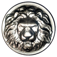 Кованое изделие голова льва из стали d270 (1мм). Вес: 0.381 кг.