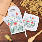 Набор кухонный «Доляна. Полевые цветы»: варежка 20×28 см, прихватка 17×17 см, 35% хлопок, 65% п/э