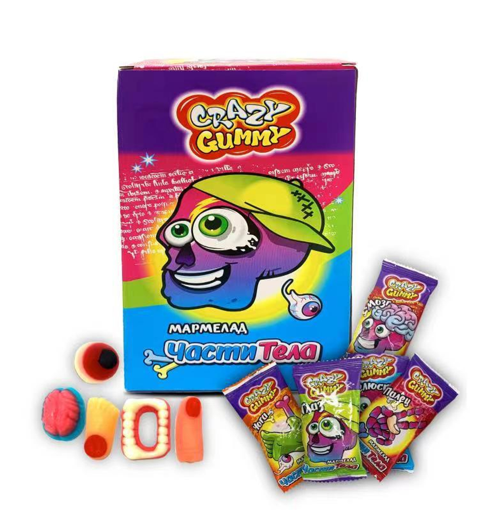 Мармелад «CRAZY GUMMY. Части тела»  10гр*75шт*8 блоков