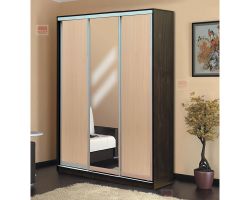 Шкаф-купе трехстворчатый «Мираж-17.1» (венге/млечный дуб), ЛДСП, Фант-мебель, г. Волжск