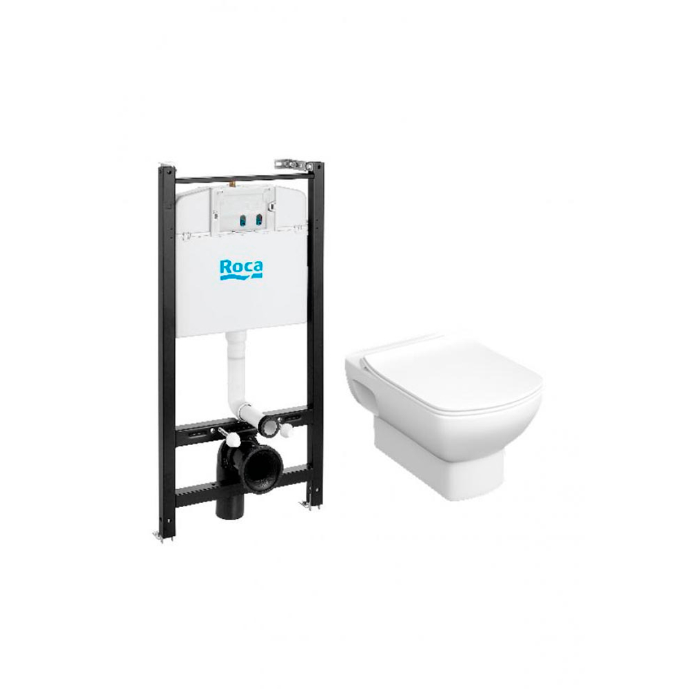 Комплект инсталляции с унитазом Roca ПЭК Dama Senso 893104680 с тонким сиденьем микролифт купить