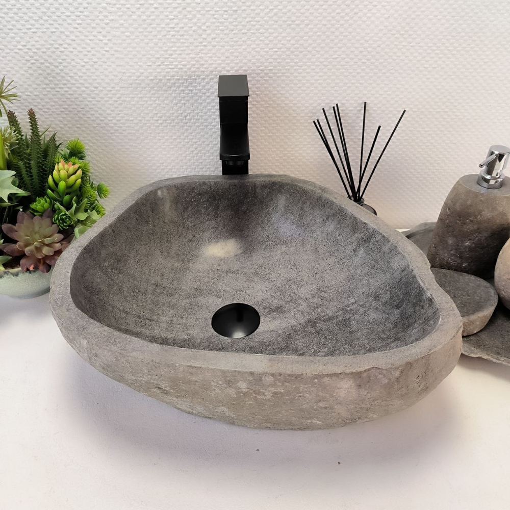 Раковина из речного камня RS-63558 (45*40*15) 0122