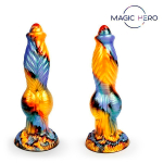 Разноцветный фантазийный вибромассажер 26см с пультом ДУ Bior Toys Magic Hero MH-13020