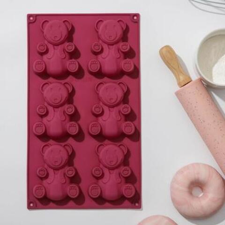 Форма для выпечки «Мишка» 6 ячеек