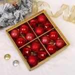 Новогодние шары «Зимняя вечеринка» 6 см (набор 16 шт), Красный