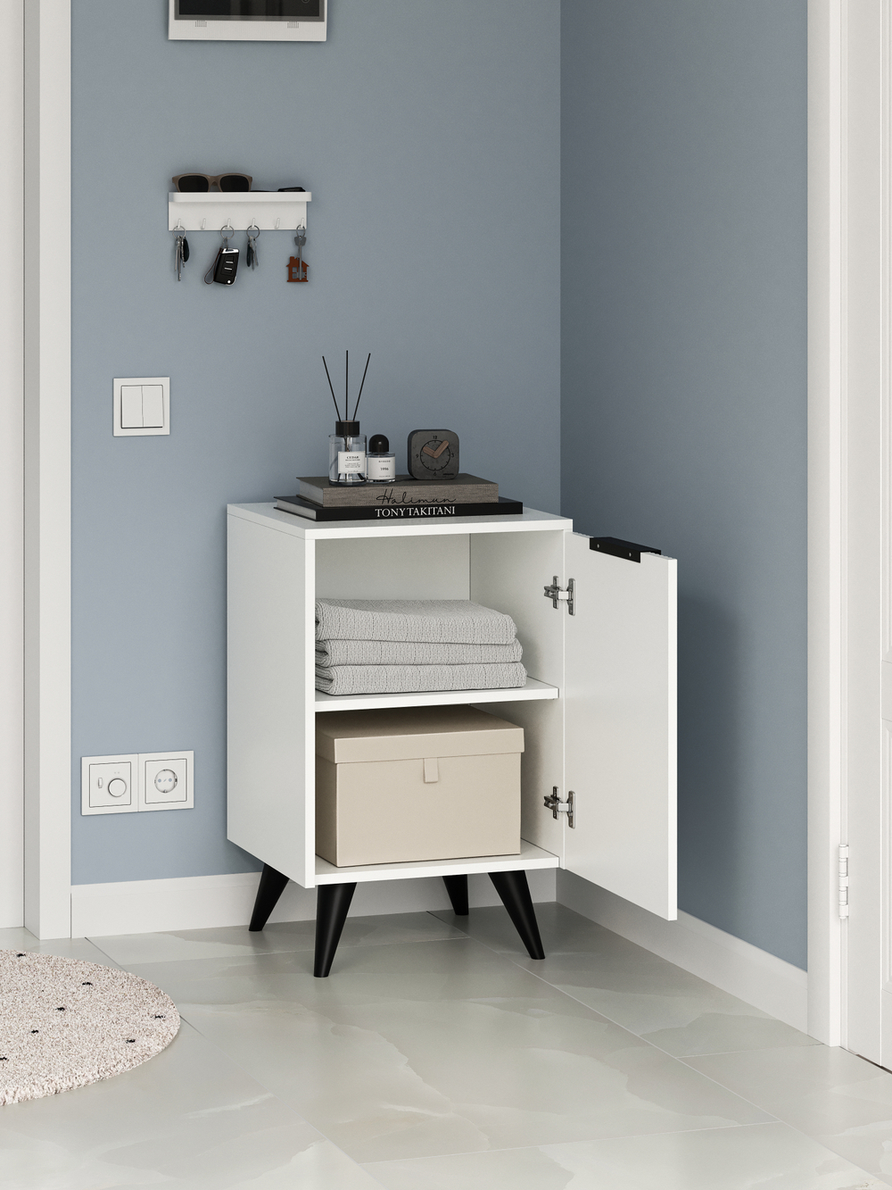 Тумба DIWO Краснодар 45x71x43 см, белая, ручка черная