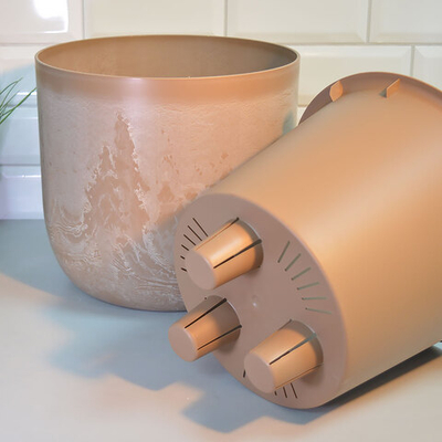 Кашпо Микрит 7,8л d280мм со вставкой, бежевый слайн