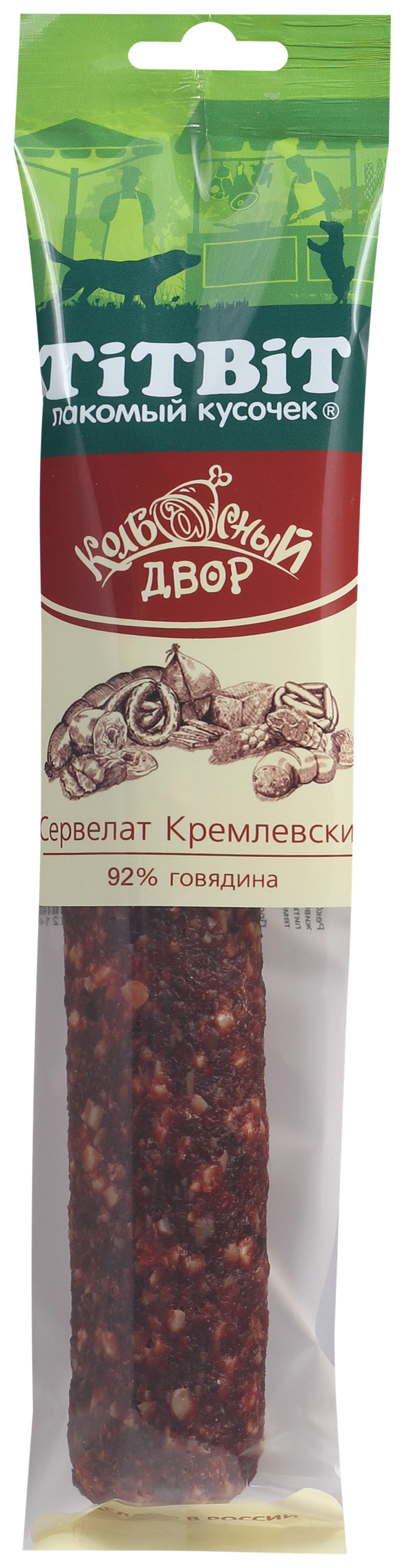 Титбит 022214 Лакомство для собак Колбасный двор Сервелат Кремлевский 200г 18.03.2026
