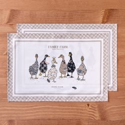 НАБОР ПОЛОТЕНЕЦ ИЗ 2-ХШТ "FAMILY FARM",40Х60СМ, 100% ХЛОПОК, КЛЕТКА,ТВИЛ