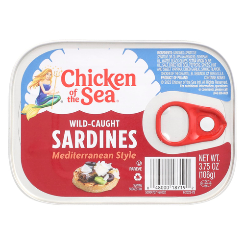 Chicken of the Sea, Сардины дикого улова, в средиземноморском стиле, 106 г (3,75 унции)