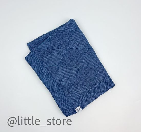 Плед вязаный "Basic" Джинс