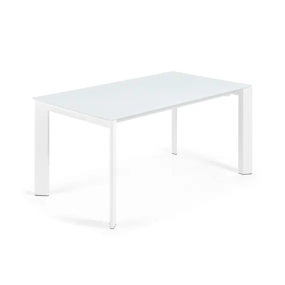 ATTA Стол 160 (220) x90 белое стекло