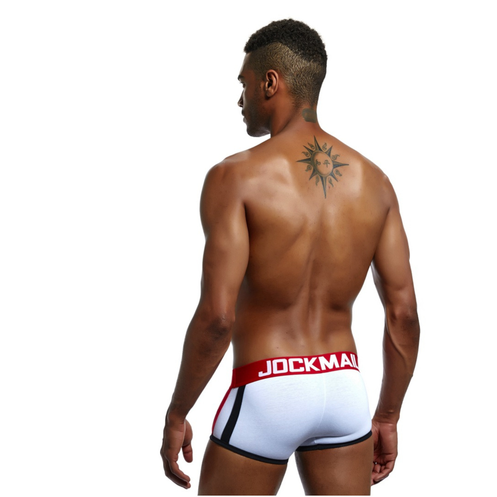 Мужские трусы боксеры белые с push up JOCKMAIL JM6030-1