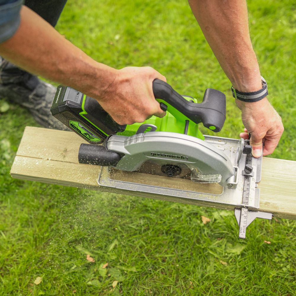 Аккумуляторная циркулярная пила Greenworks GD24CS, 1500907,24v, без АКБ и ЗУ