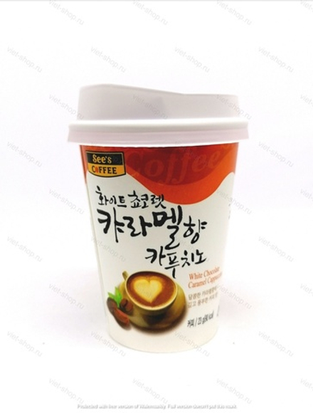 Растворимый кофе Вайт Чоколат Карамель See's Coffee в стакане, 23 гр.