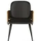 Обеденный стул Dune, черная экокожа, спинка орех
