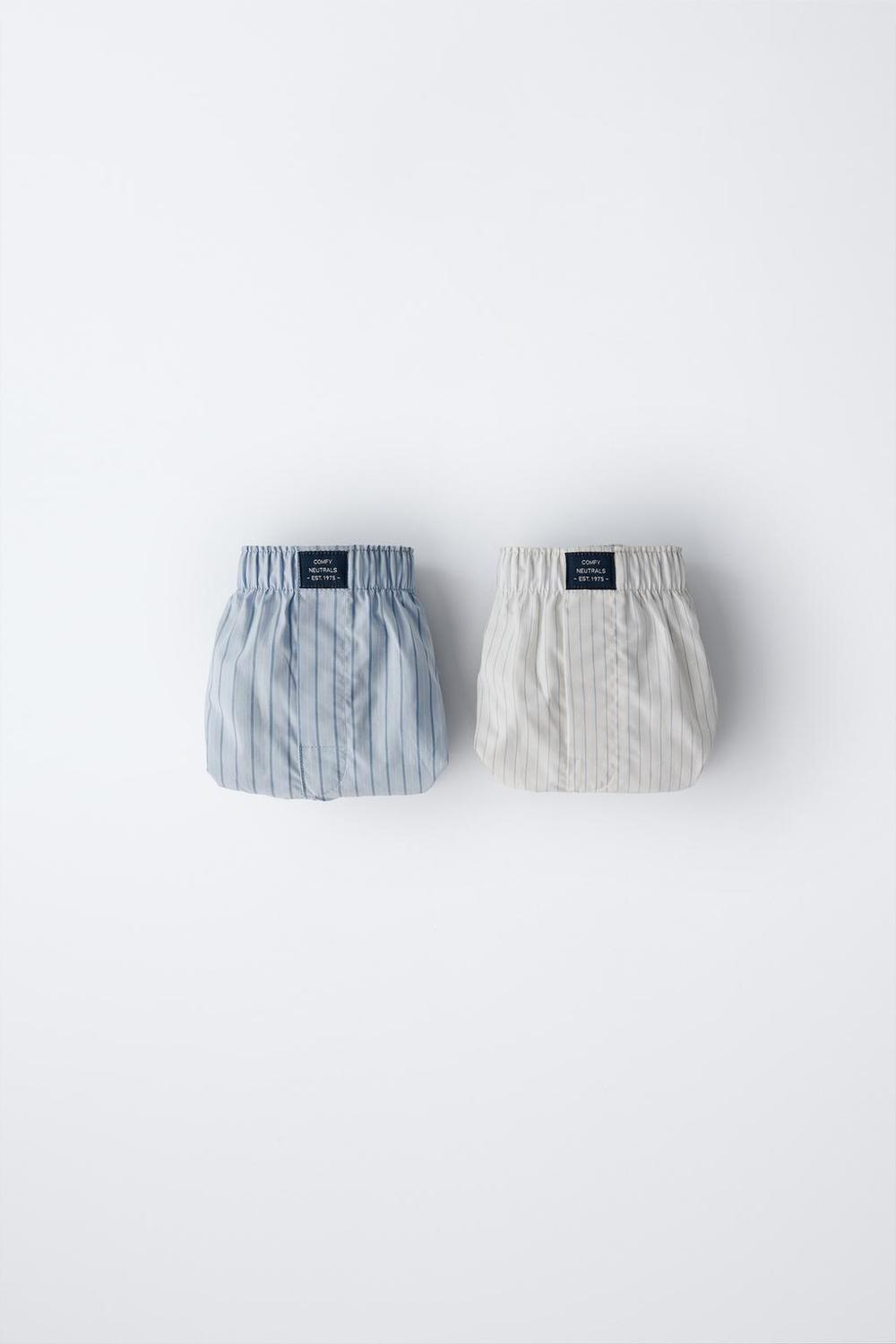 ZARA НАБОР ИЗ 2 ТРУСОВ-БОКСЕРОВ ИЗ ПОПЛИНА, СИНИЙ