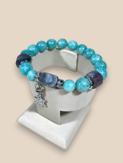 Браслет для Тельца, агат и амазонит