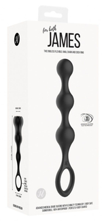 Черная насадка на пенис для двойной стимуляции James - 21 см. (Цвет: черный)