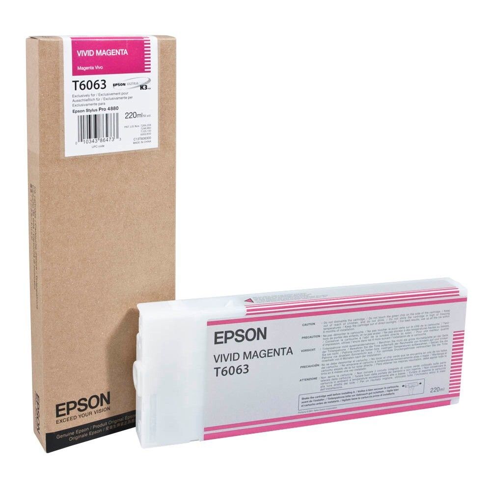 Картридж EPSON T6063 (C13T606300) для Stylus Pro 4880 пурпурный насыщенный (220 мл.)