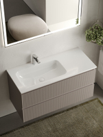 Тумба с раковиной Sancos Snob R 100 см SNR100LSM левая, doha soft