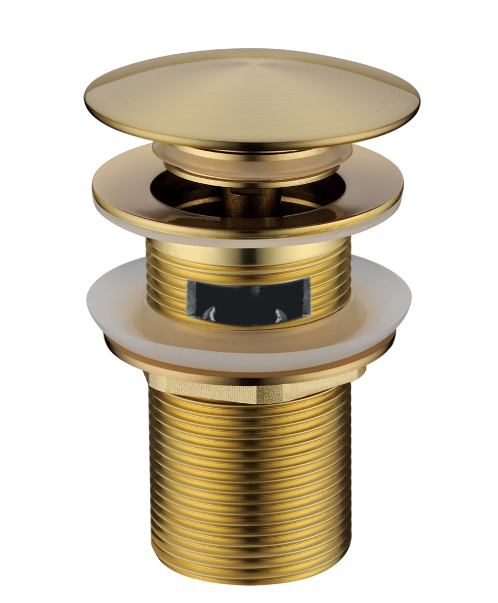 Донный клапан Boheme с переливом, клик-клак, матовое золото
