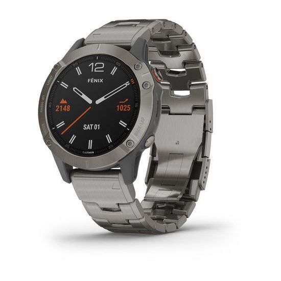 Мультиспортивные часы Garmin Fenix 6 Sapphire - титановый с титановым браслетом 010-02158-23