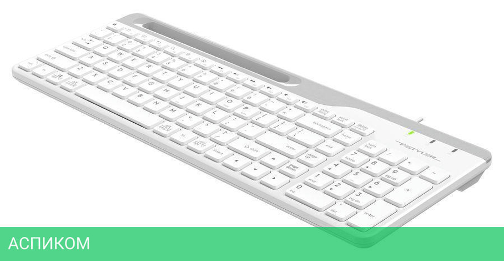Клавиатура A4Tech Fstyler USB slim White белый/серый (FK25)