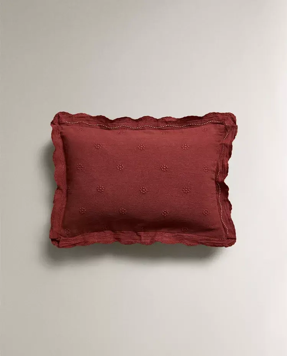 ZARA HOME НАВОЛОЧКА ДЛЯ ДЕКОРАТИВНОЙ ПОДУШКИ ДЛЯ ДЕТЕЙ С ВЫШИВКОЙ, КРАСНОВАТО-КОРИЧНЕВЫЙ