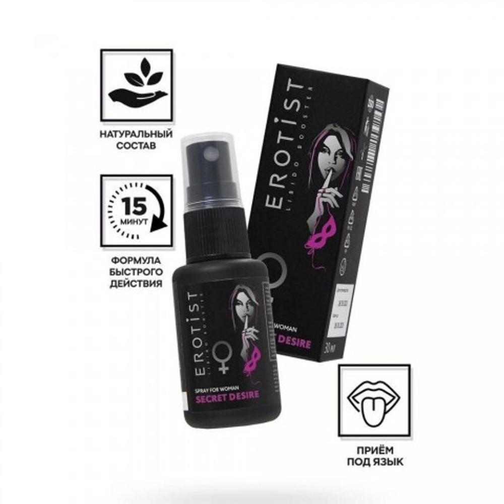 Возбуждающий спрей Erotist SECRET DESIRE для женщин, 30 мл