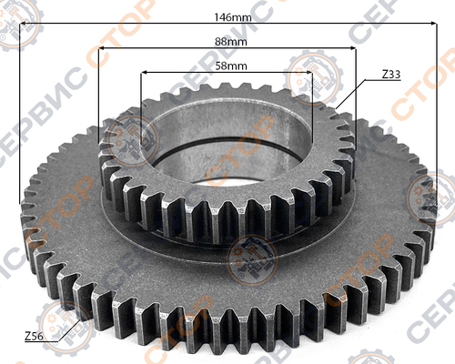 Шестерня раздаточной коробки промежуточная Z-56/33 (224)