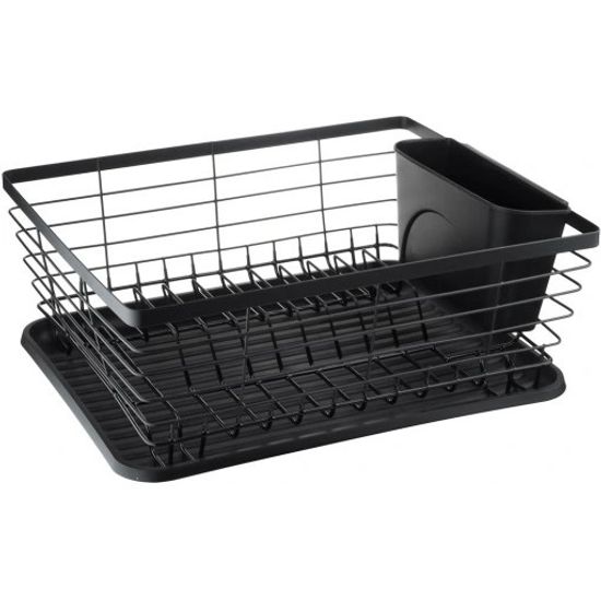 Сушилка для посуды с поддоном черная Ofenbach NB 100403 из алюминия