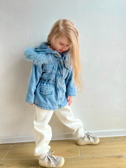 Парка джинсовая с искусственным мехом