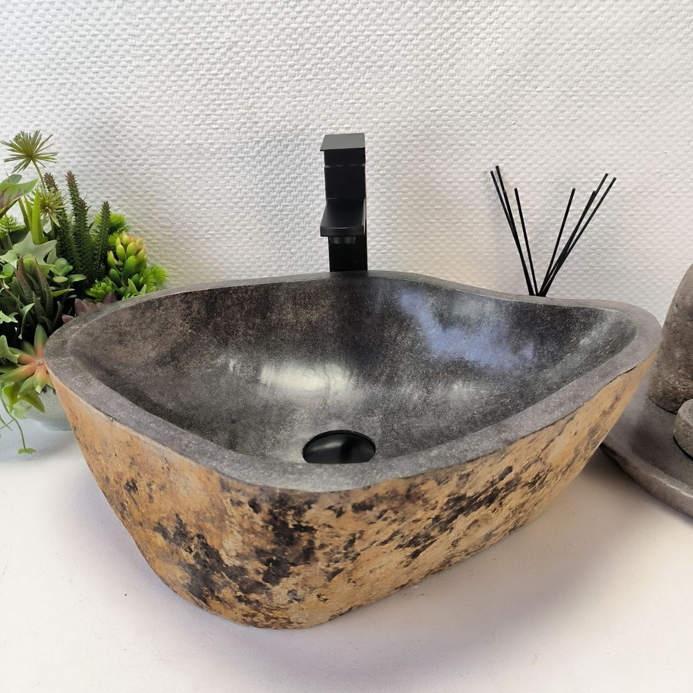 Раковина из речного камня RS63455 (53*39*16) 0122