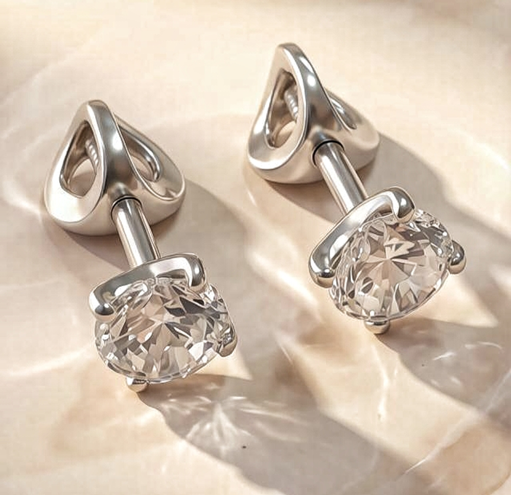 Ювелирные серьги из серебра 925 пробы