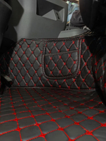 Ковры 3D SHACMAN X3000 рестайлинг (экокожа, черный, красная строчка)