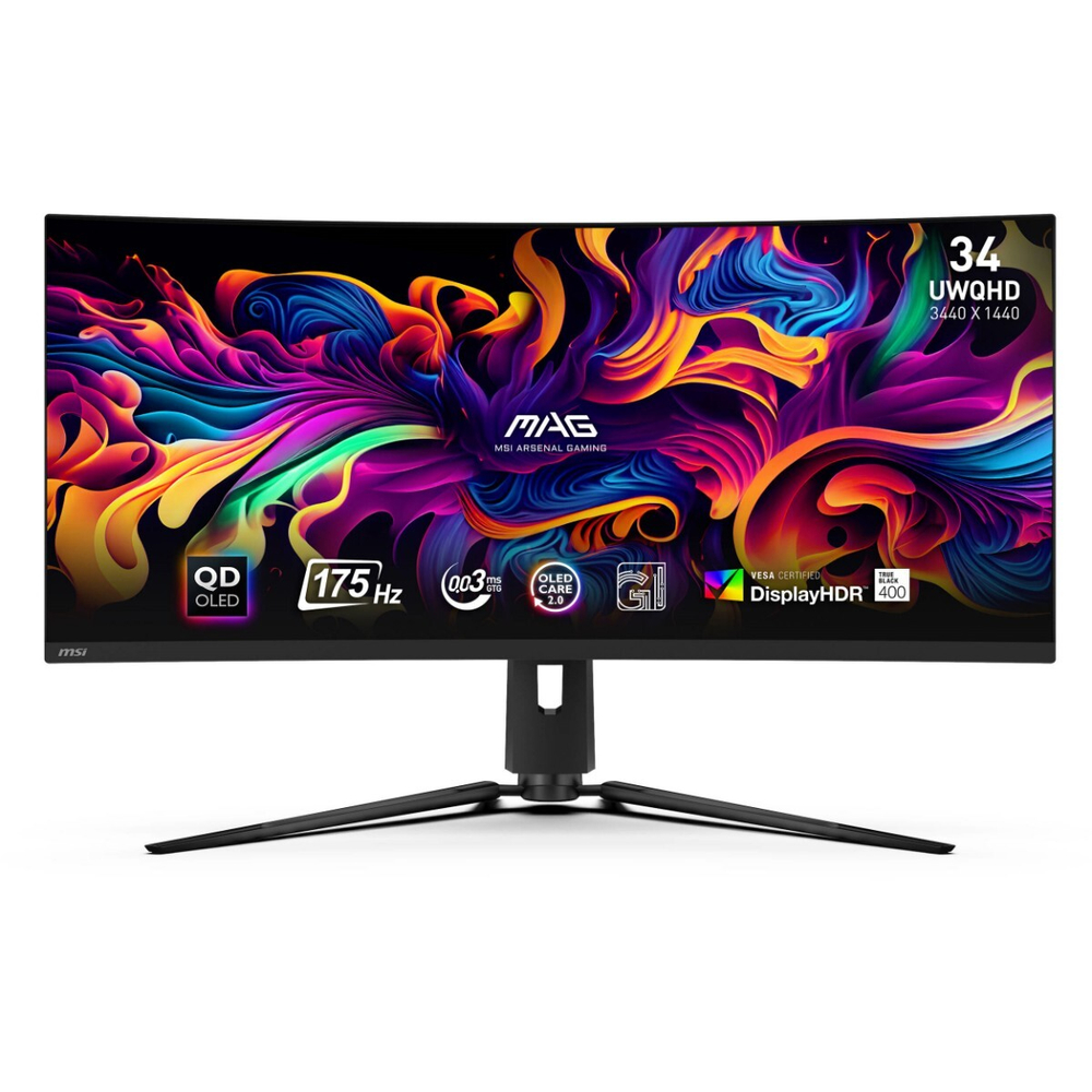 Монитор MSI MAG 341CQP QD-OLED 34,18" 21:9 UWQHD (3440x1440) QD-OLED 1800R, 0.03ms, 175Hz, Black